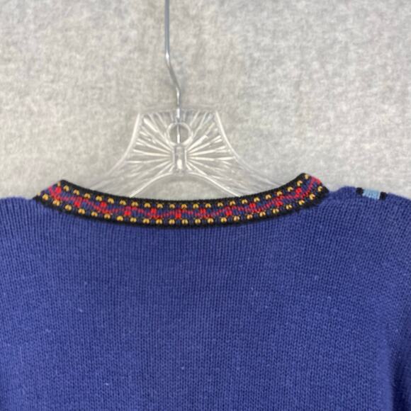 🍂 Vintage Embroidered Knit Cardigan | Cozy Folk Boho Winter Layer | Size M - Picture 11 of 14